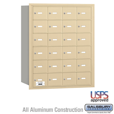4B+ Horizontal Mailbox - 24 A Doors - Sandstone - Rear Loading - USPS Access
